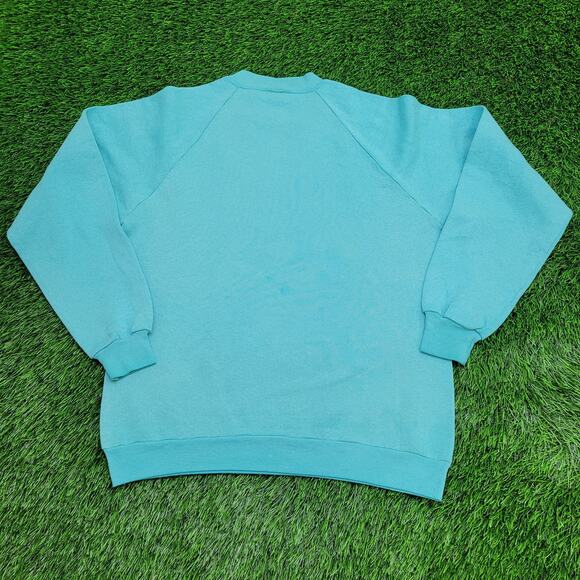 Vintage 80s Ski Sweatshirt Womens Large 20x25 Blue - Picture 2 of 12